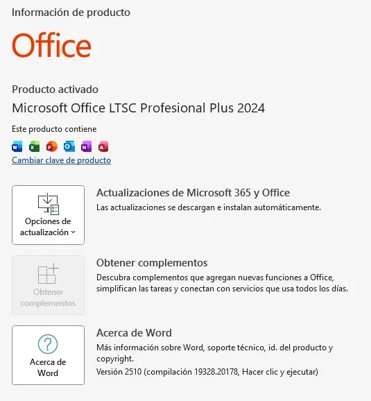 Microsoft Office Professional Plus 2024 Versión Full Español