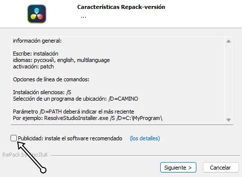 Importante - Omitir publicidad en el instalador Importante - Omitir publicidad en el instalador