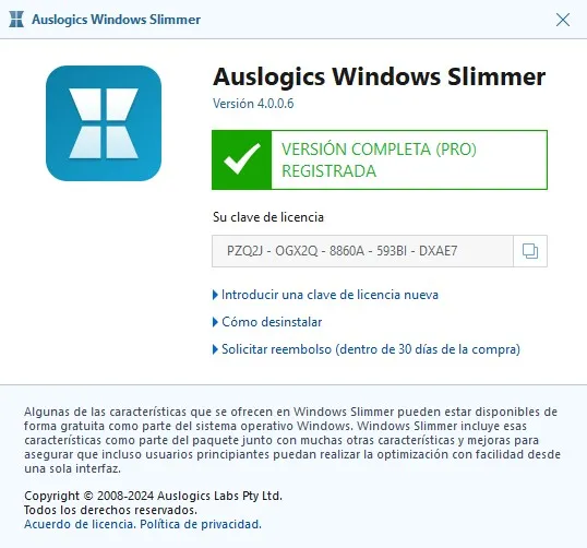 Auslogics Windows Slimmer Professional Versión Full