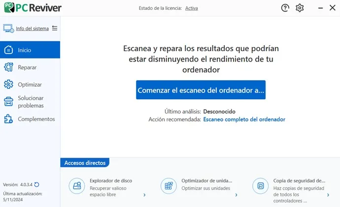 PC Reviver Versión Full Español Optimizador del Sistema