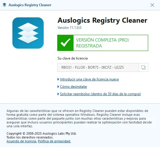 Auslogics Registry Cleaner Pro Full Español 
