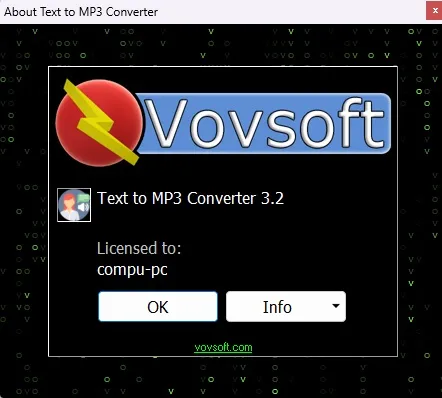 VovSoft Text to MP3 Converter Versión Full