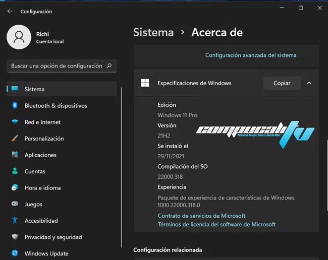 Windows 11 Artica Lite Pro 21H2 x64 Español 