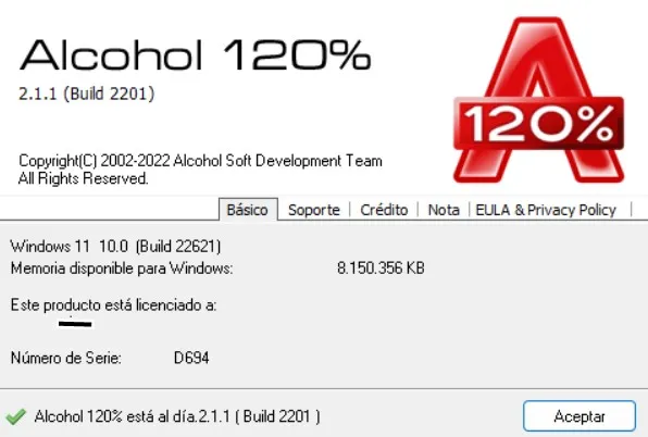 Alcohol 120% Versión Build Full Español