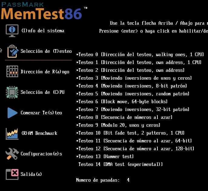PassMark MemTest86 Pro Build Full Español