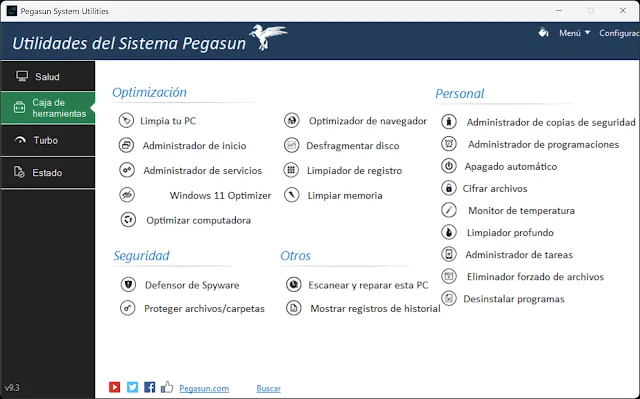 Pegasun System Utilities Versión Full Español