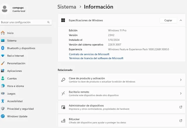 Windows 11 PRO 23H2 Build ISO Español