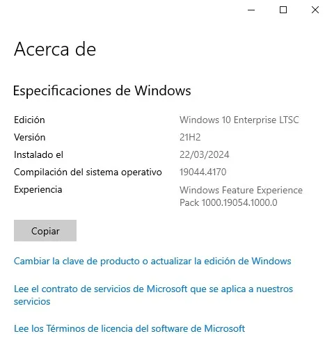 Windows 10 Enterprise LTSC 2021 21H2 Build Español [Pre-Activado]