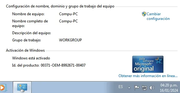 Microsoft Windows 7 Professional SP1 Español Pre-Activado